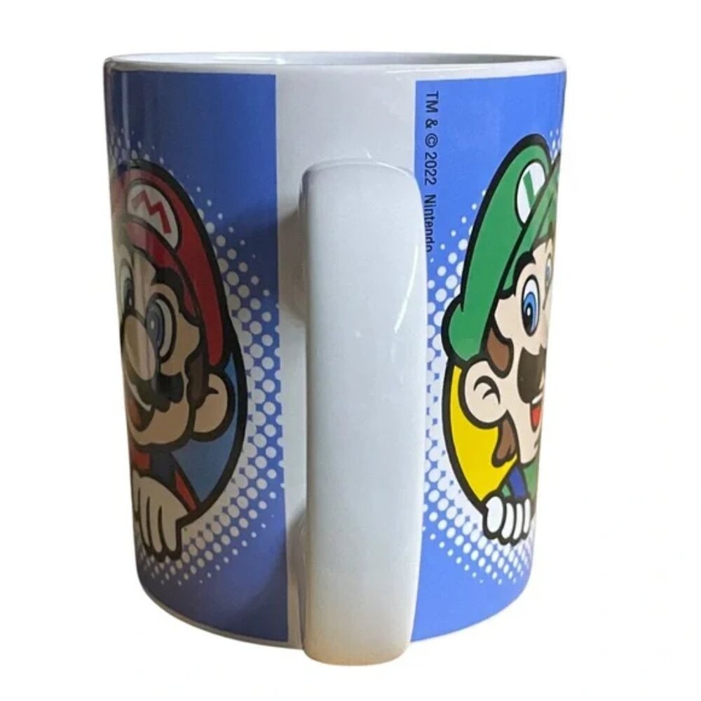 2-NINTENDO Super Mario Blue Coffee Mugs Luigi Princess Peach Ceramic Bowser game - Picture 9 of 11